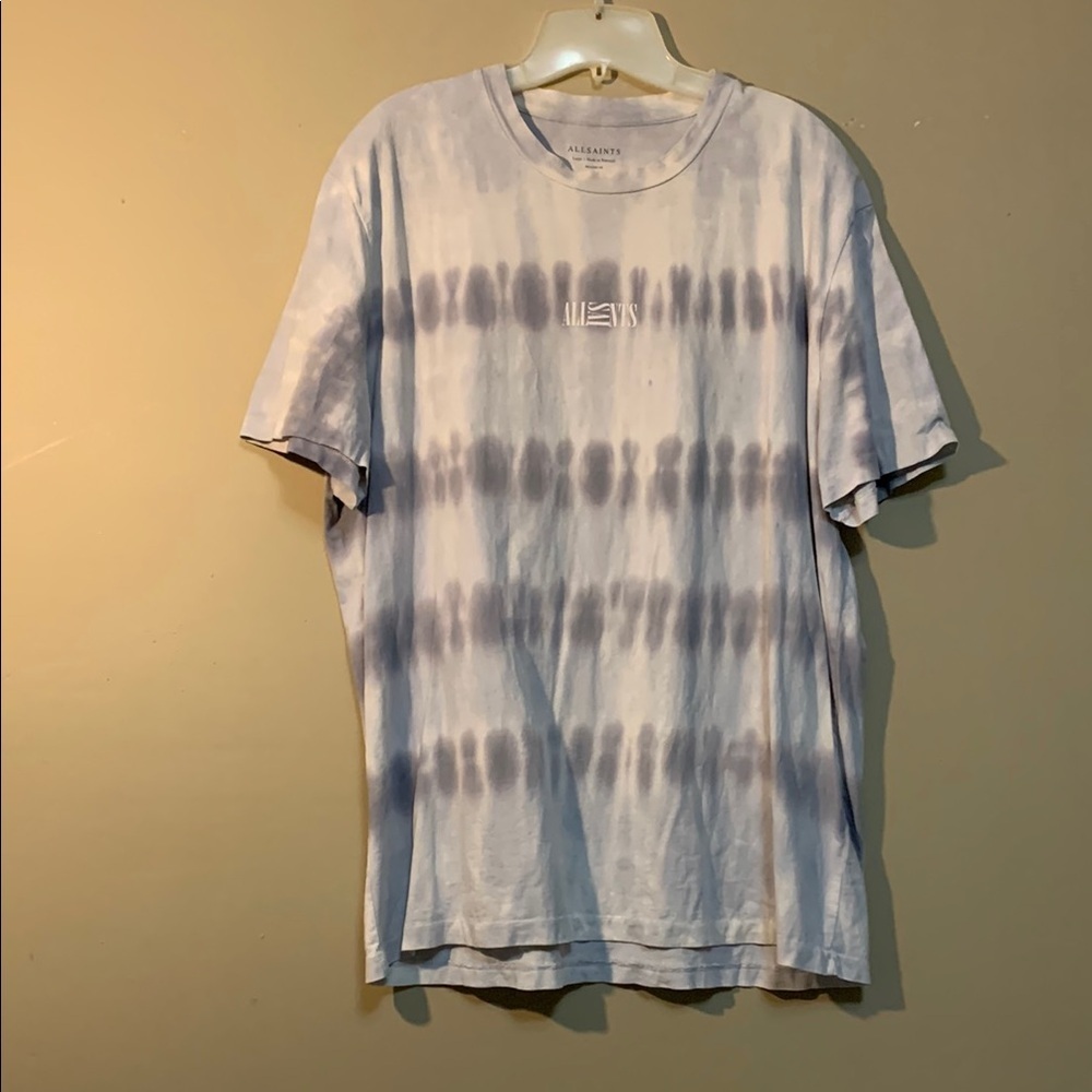 All Saints Men’s Montie Cotton Relaxed Fit Tye Dye Large Tee-Shirt Streetwear